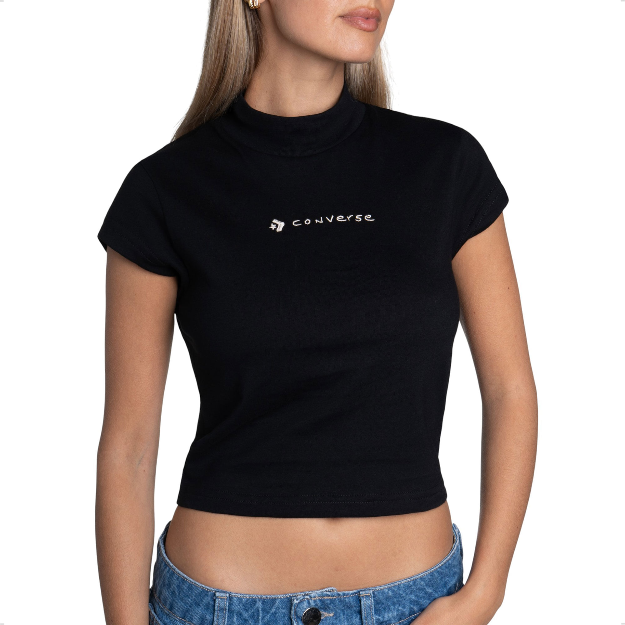 Remera Crop Converse Logo Draft para mujer